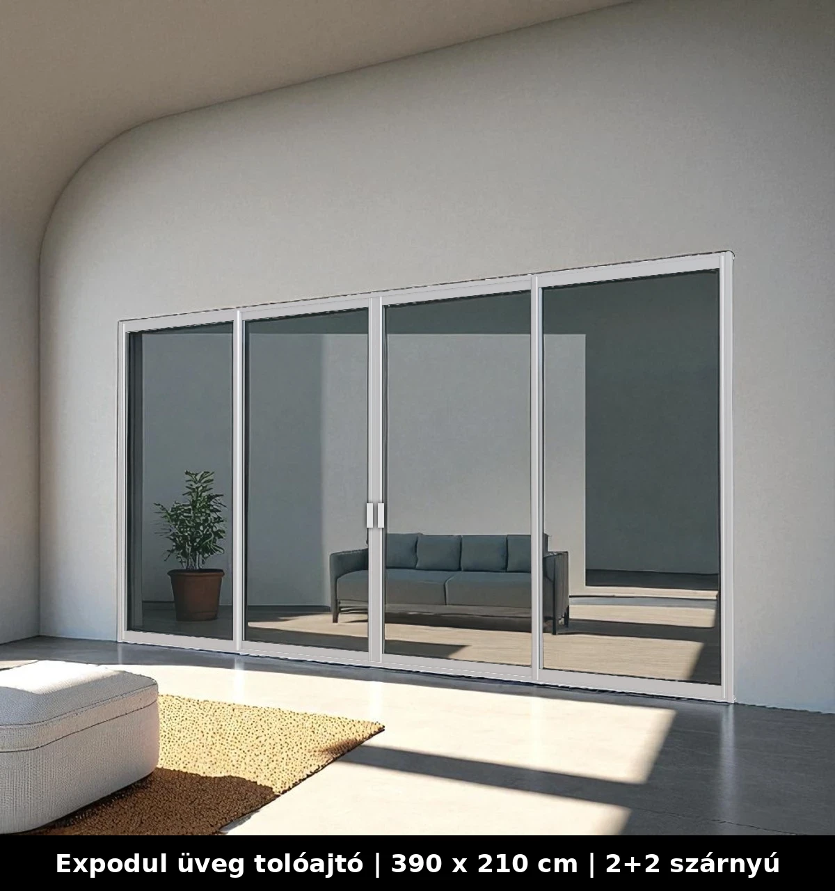 Expodul Üveg Toloajtó 390x210 cm 2+2 szárnyú