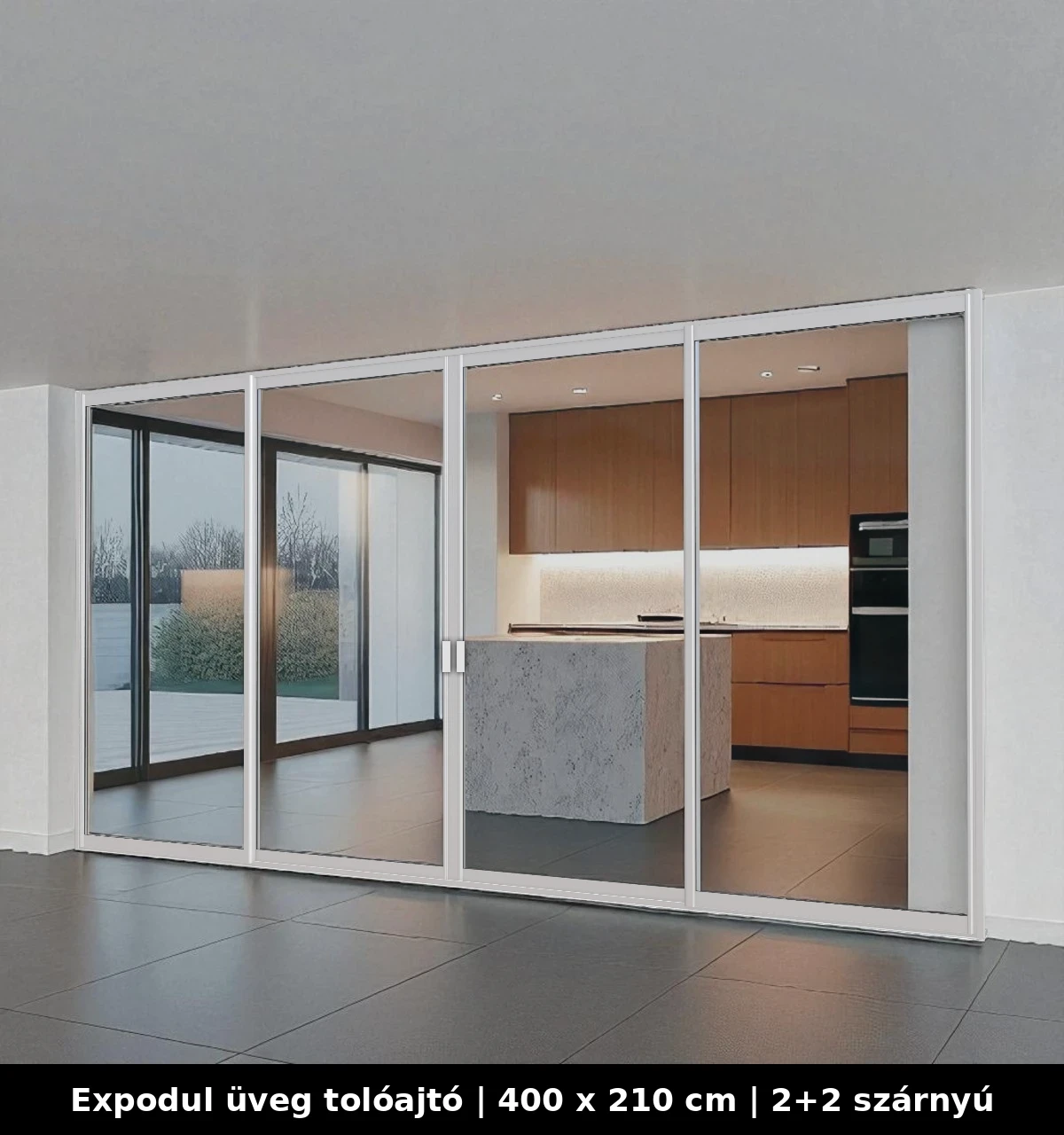 Expodul Üveg Toloajtó 400x210 cm 2+2 szárnyú
