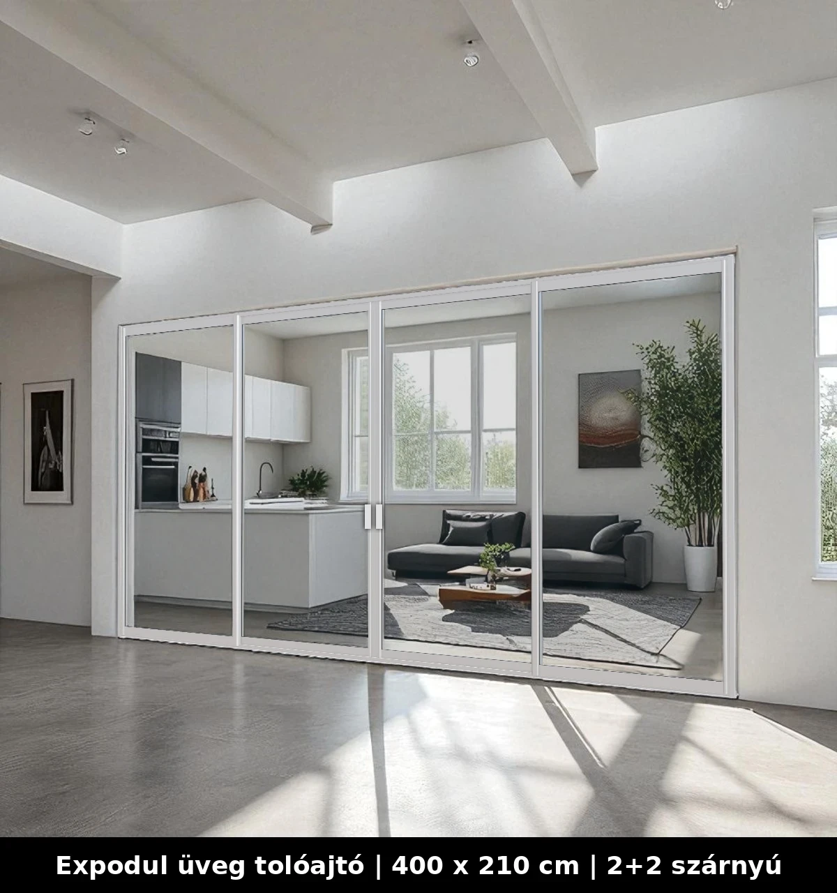 Expodul Üveg Toloajtó 400x210 cm 2+2 szárnyú