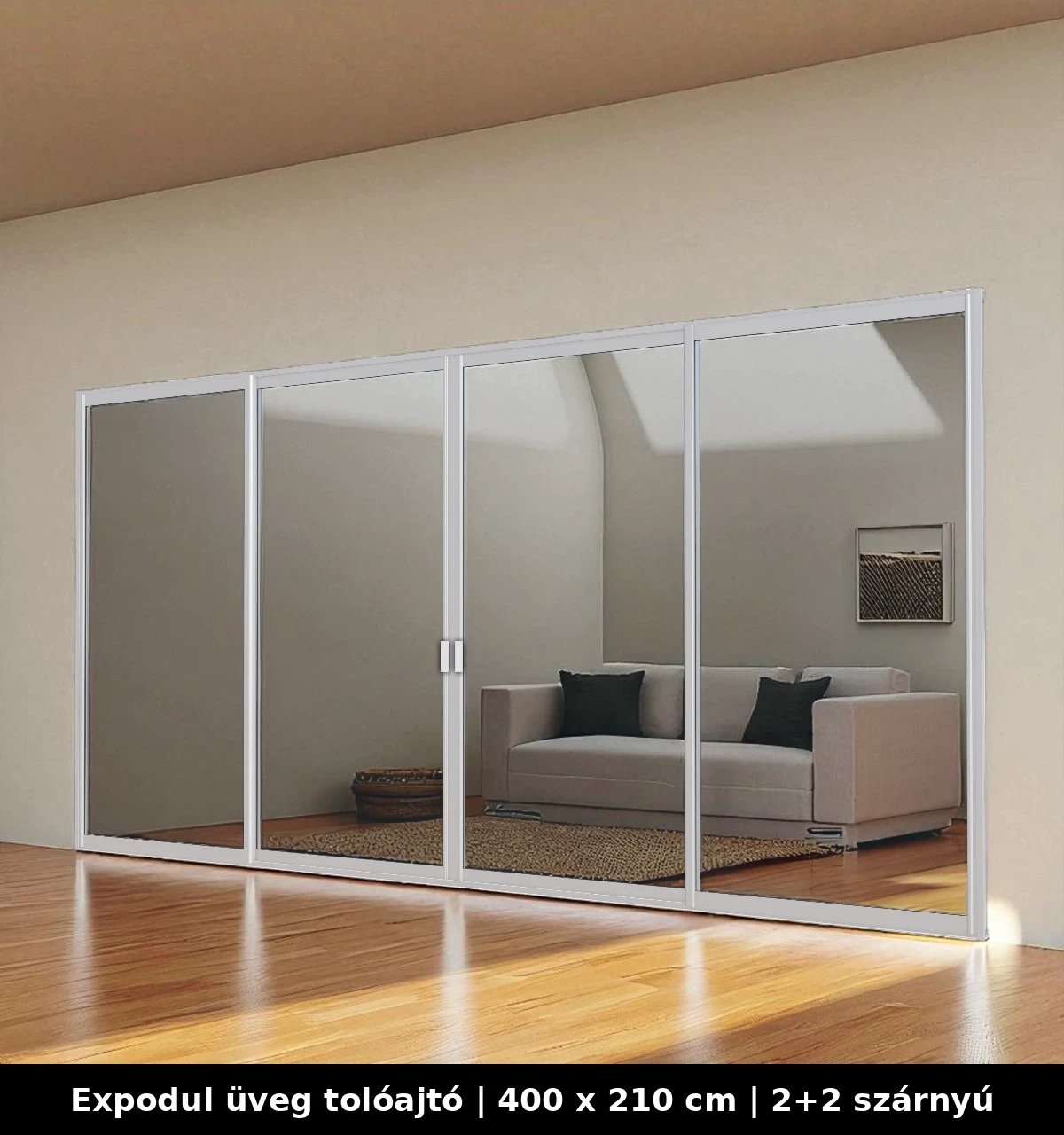 Expodul Üveg Toloajtó 400x210 cm 2+2 szárnyú