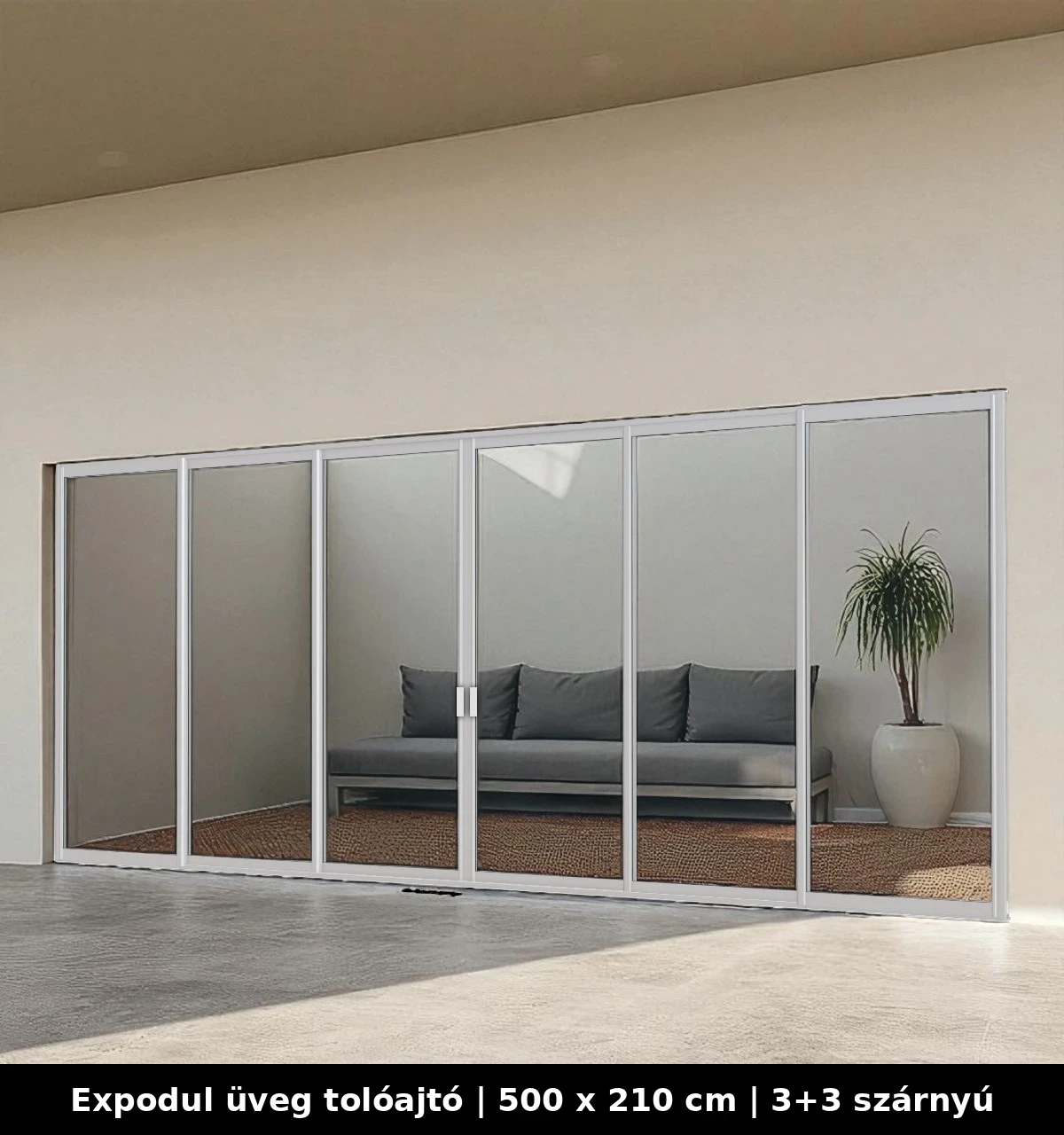 Expodul Üveg Toloajtó 500x210 cm 3+3 szárnyú