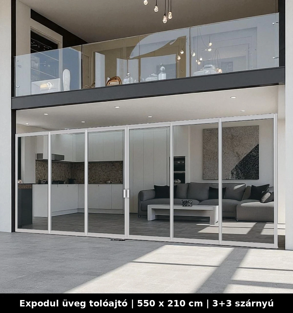 Expodul Üveg Toloajtó 550x210 cm 3+3 szárnyú
