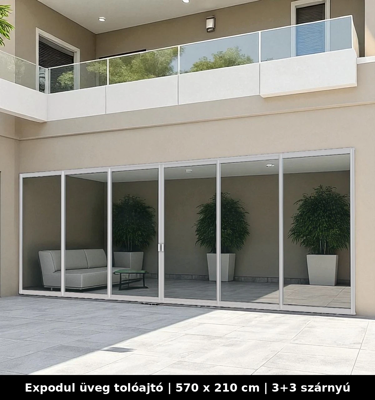 Expodul Üveg Toloajtó 570x210 cm 3+3 szárnyú