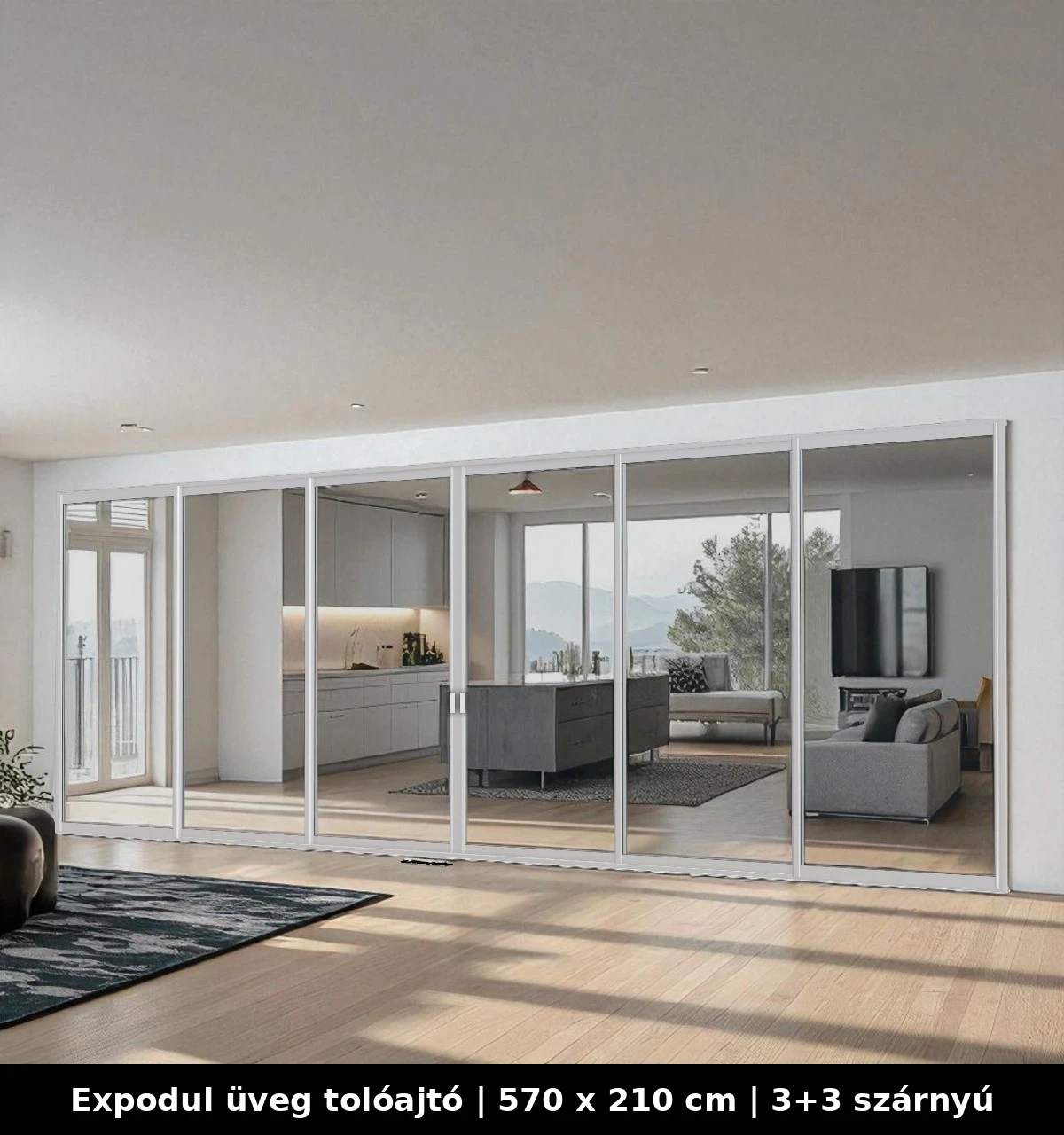 Expodul Üveg Toloajtó 570x210 cm 3+3 szárnyú