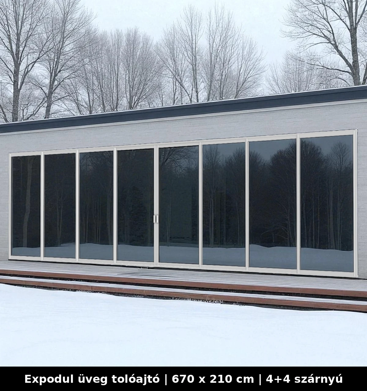 Expodul Üveg Tolóajtó 670x210 cm 4+4 szárnyú